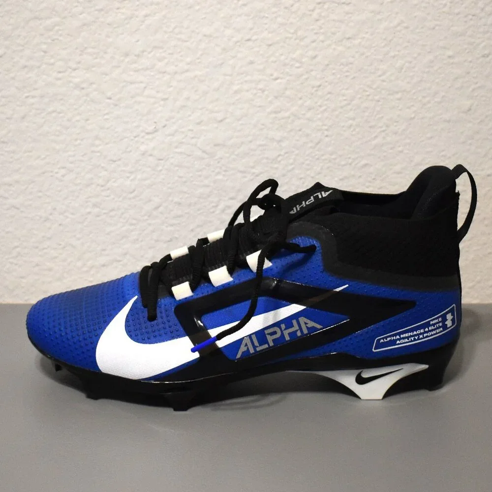 Nike Alpha Menace Elite 4 Football Cleats Mens 12 Royal Blue FD7036-400